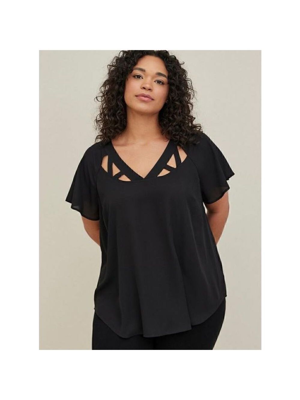 Torrid Georgette Cage Front Blouse Sz 5